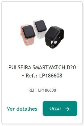 Pulseira smartwatch D20 como opção de brindes tecnológicos personalizados para campanhas e ações corporativas