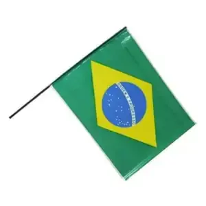 Bandeira do Brasil personalizada para copa com bastão ideal para brindes e ações promocionais