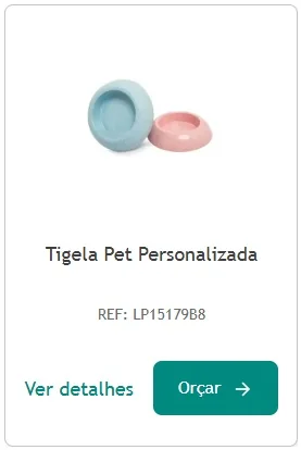 Card de produto com tigelas pet personalizadas nas cores azul e rosa